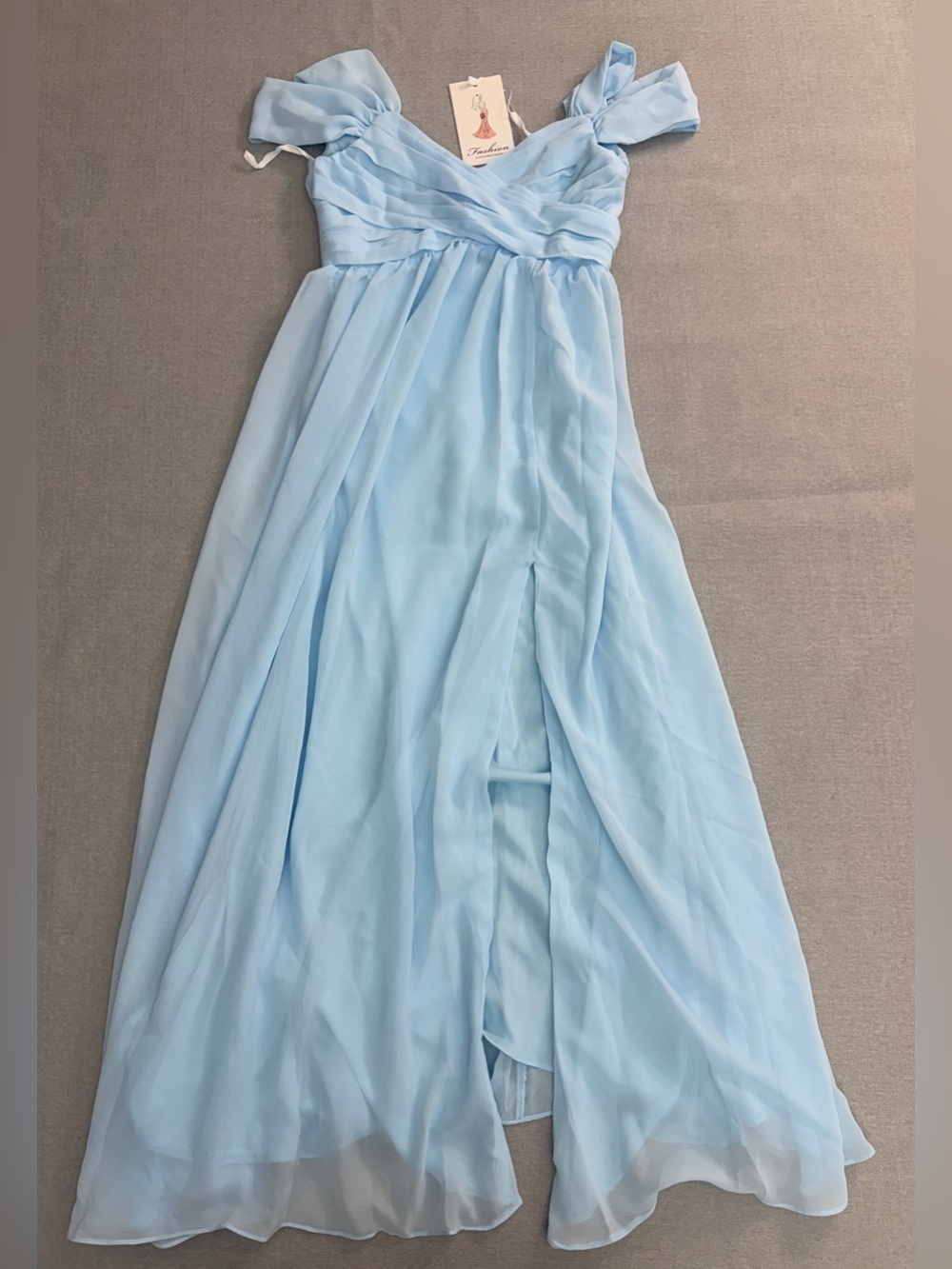 Girls Light Blue Chiffon Party Dress Size 10